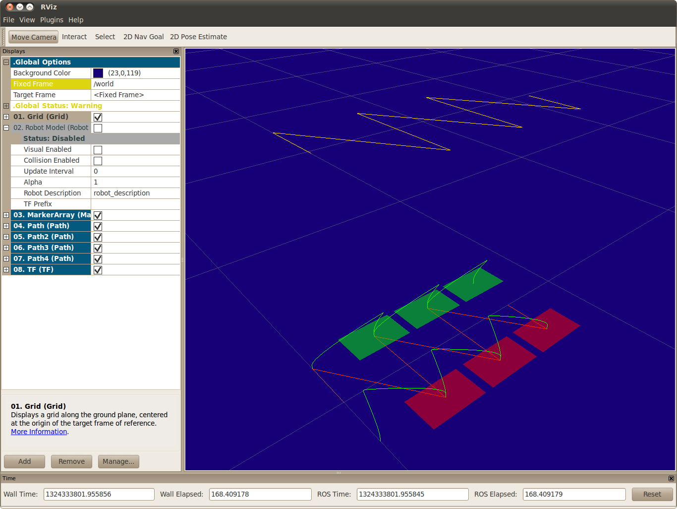 Half-steps pattern generator trajectories displayed in RViz Half-steps pattern generator trajectories displayed in RViz